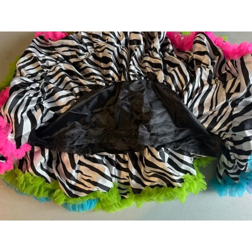 Neon and Zebra Petti Outfit   NRZ100   Size 100 4T-5T  NWT Boutique